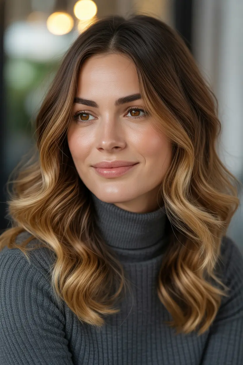 spring mid length haircut Natural Mid Length with Soft Volume and Warm Ends