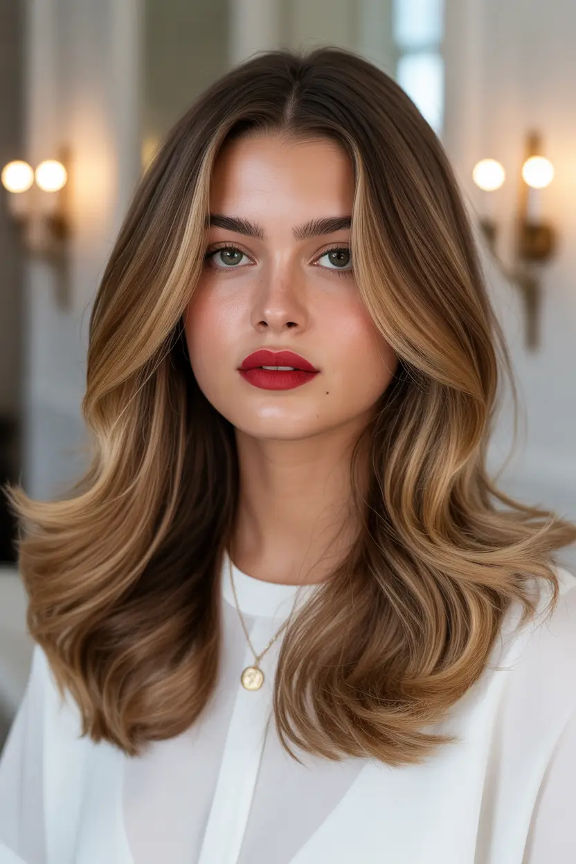 spring mid length haircut Classic Mid Length with Polished Spring Volume