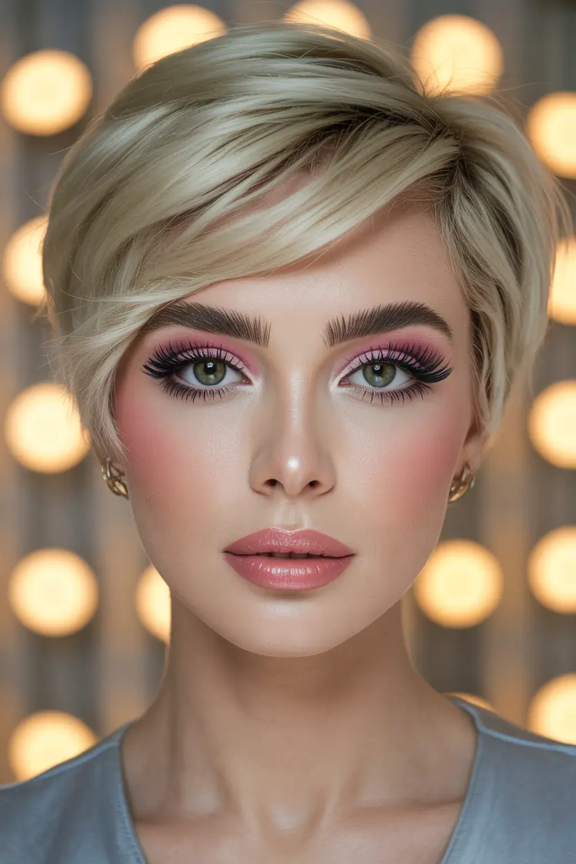 stylish spring pixie bob haircut 2026 Ultra Sleek Blonde Pixie Bob With Side Volume