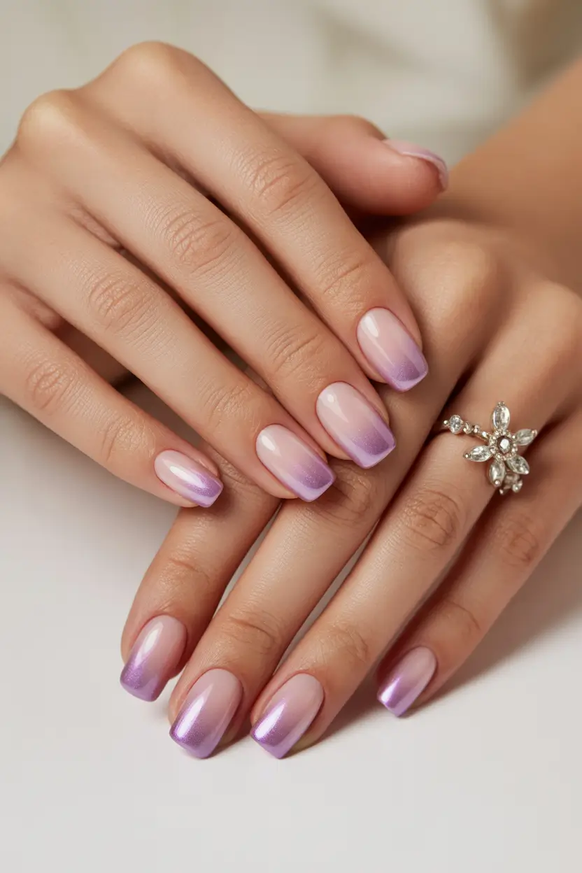 trendy spring nails designs 2026 square pink ombre