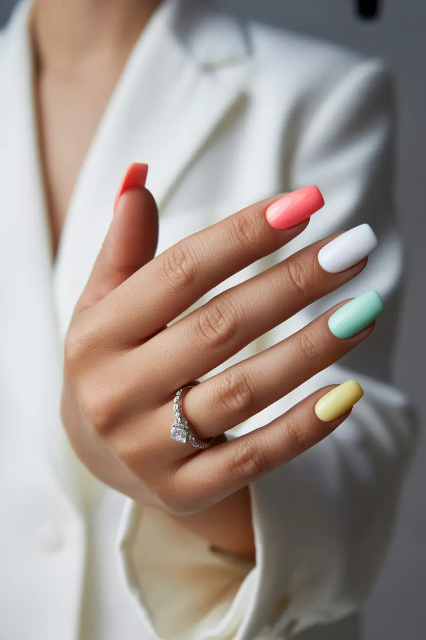 trendy spring nails designs 2026 square pastel